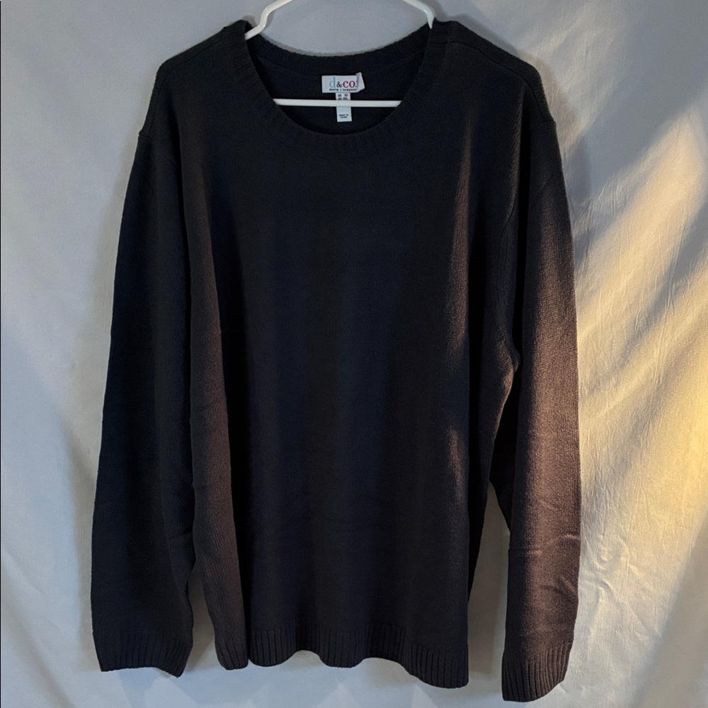 Denim & Co. men's charcoal gray pullover sweater crew neck lightweight size 2XL